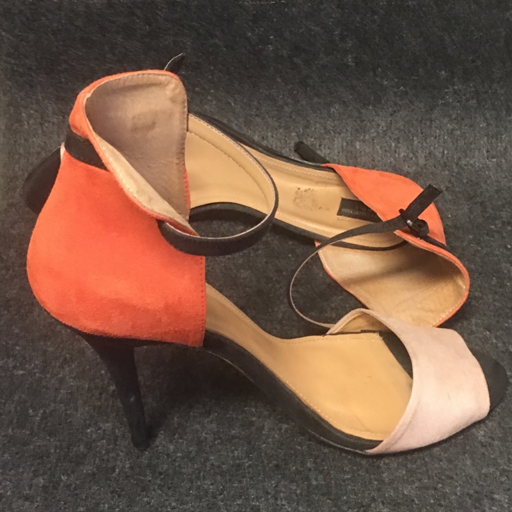 Zara Color Block Suede Heel